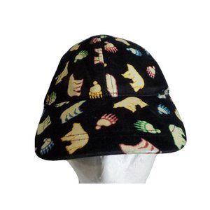 Polar Graphics USA Snapback Childs Hat Ball Cap Polar Bear and Paw Prints Black